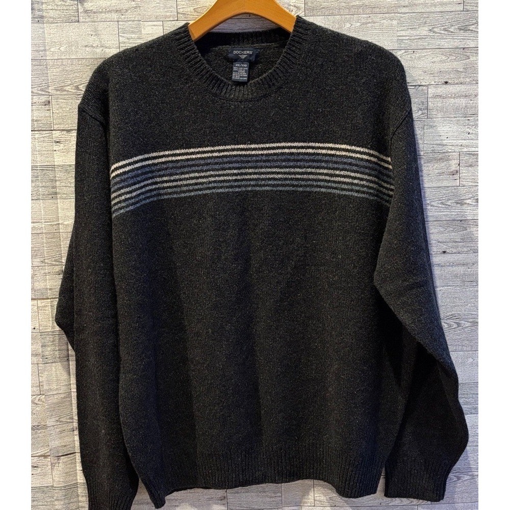 Lambswool Sweater‎ Mens XXL gray CrewNeck Vintage gorpcore outdoors Cabincore